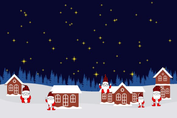 Beautiful Christmas Eve in Winter Illustration