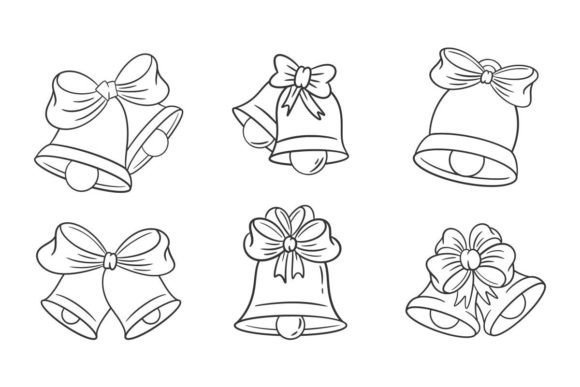 Bells and Bow Ties for Christmas Illustrations