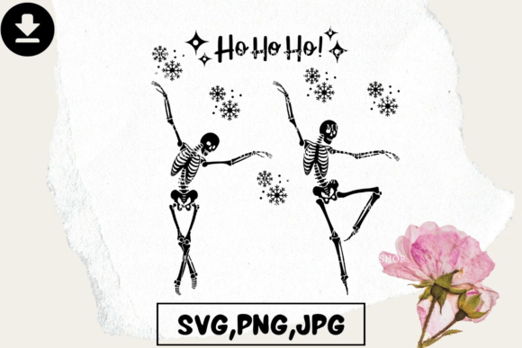 Christmas Dancing Skeleton SVG for Illustrations