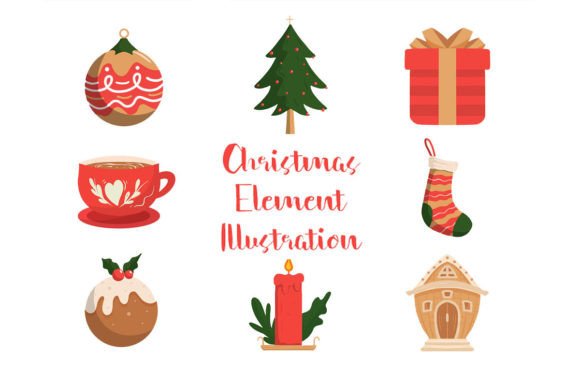 Christmas Element Hand Draw Illustration for Branding and Packaging
