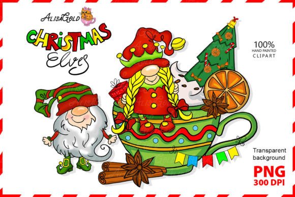 Christmas Gnomes Christmas Trees with Co Illustrations