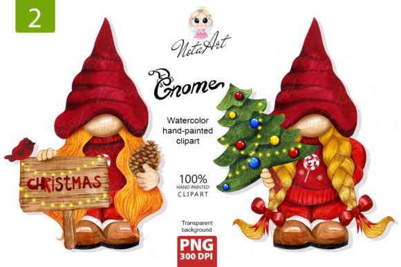 Christmas Gnomes, Gnome Girl with Illustrations