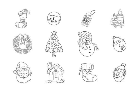 Christmas Icons New Year Decoration Illustrations for Festive Branding