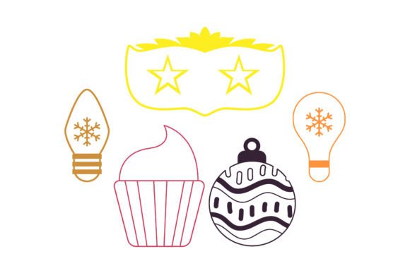 Christmas Ornament Party Illustrations for Holiday Content