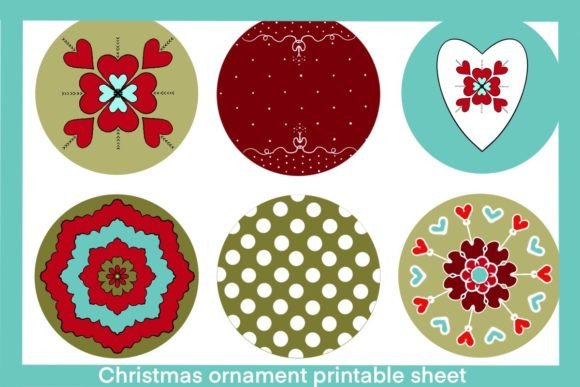 Christmas Ornaments Printable Sheet for Branding and Marketing