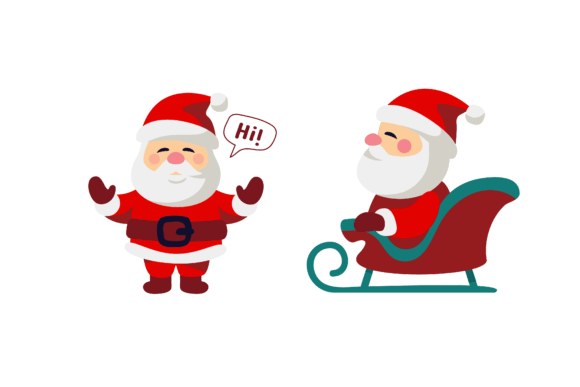 Christmas People Santa Illustrations for Branding and Marketing