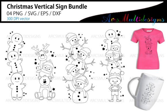 Christmas Vertical Sign Bundle for Website and Editorial Design