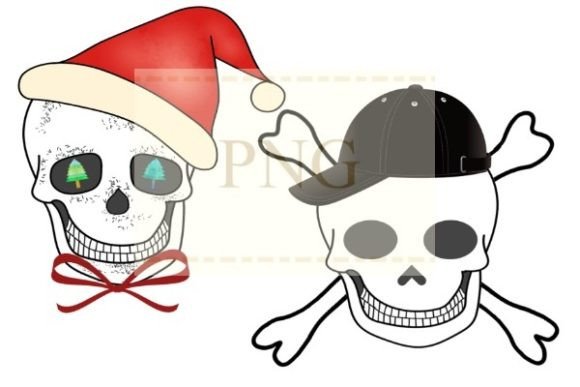 Funny Skull Bones Christmas Skull Head Illustration