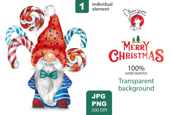 Gnome with Christmas Candy Illustration Review