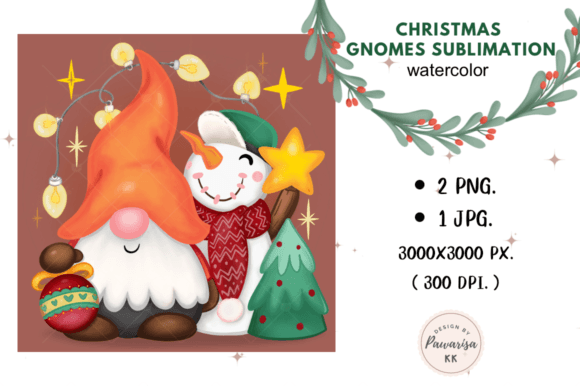 Gnomes Snowman Christmas Sublimation Illustrations