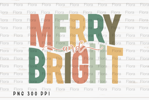Merry and Bright Christmas New Year PNG Illustrations
