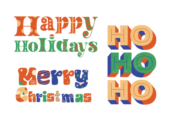 Retro Christmas Collection Illustrations
