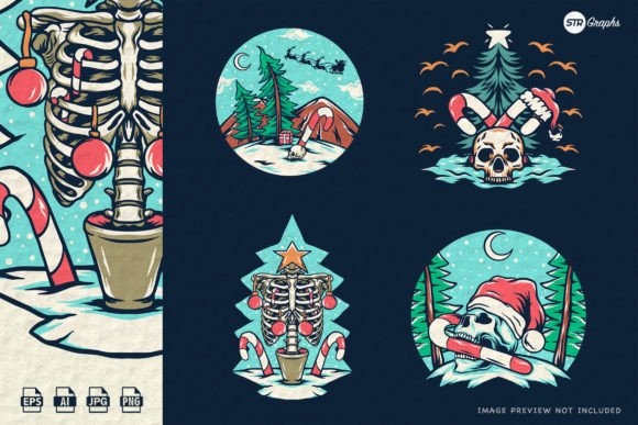 Skull Christmas Illustration Pack Review